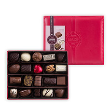 Corné Port-Royal Boîte "en Cuir" Rouge, 285 g, 20 Pralines Sans Alcool