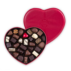 Corné Port-Royal Roten Leder Herz-Box, 440 g, 30 Pralinen