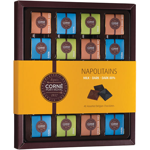Napolitains Lait/Noir/Noir 88%, 180 g, 40 chocolats