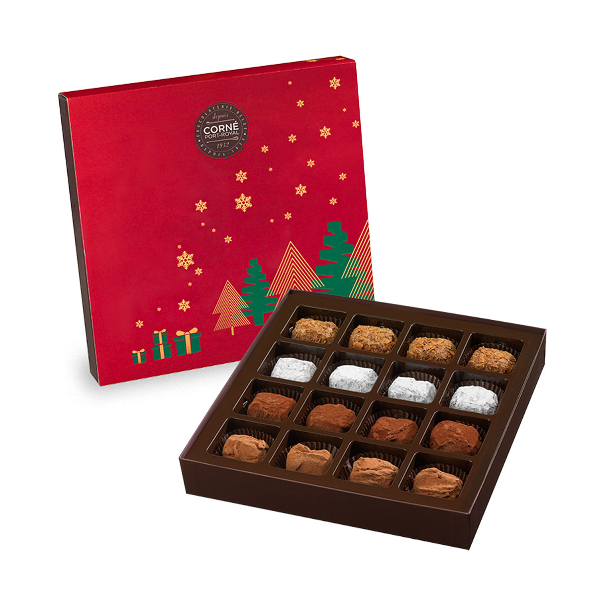Boîte Chocolats de Noël - couleur festive